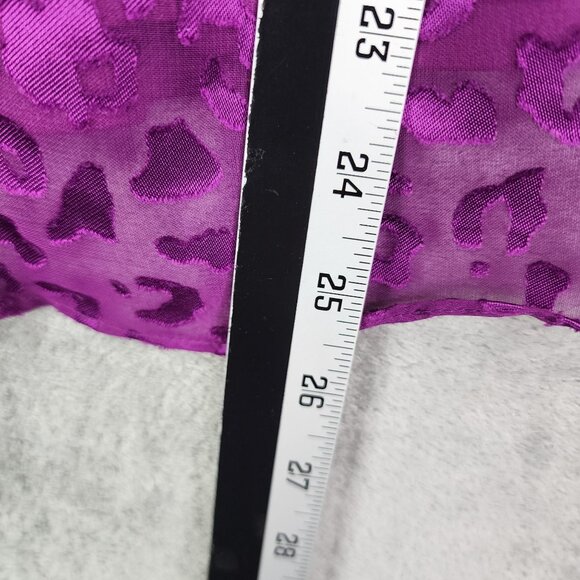 Women's 2pc WHBM Purple Leopard Burnout Sheer Overlay Blouse Top & under tank S - Picture 8 of 10